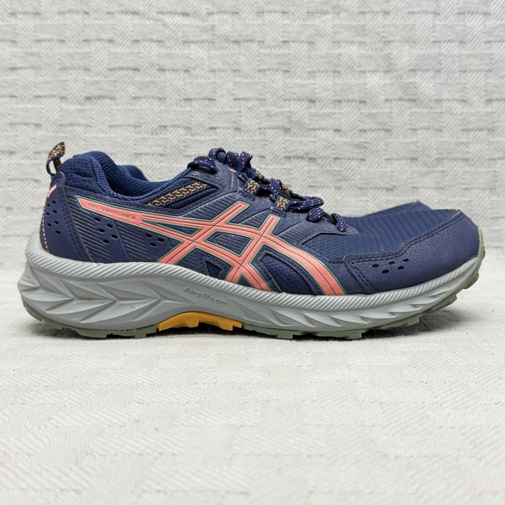 Asics Gel Venture 9 Wide Indigo Blue Papaya Shoes‎ Womens Size 8 Trail